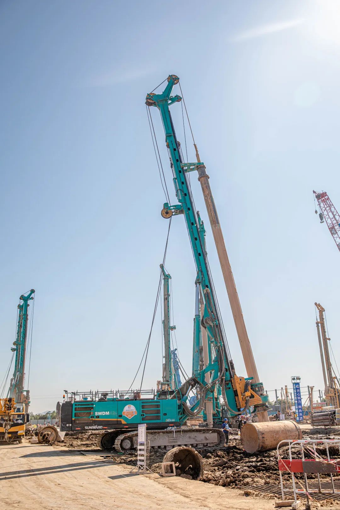 “SG胜游绿”再现大湾区！SG胜游智能旋挖钻机组团助建广州白云机场项目