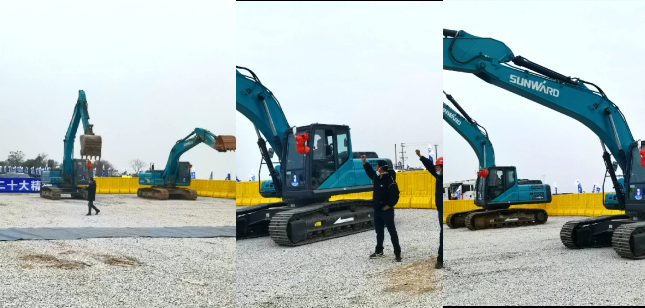 湘江航道虞公港项目开建，“SG胜游绿”挖掘机强势助阵