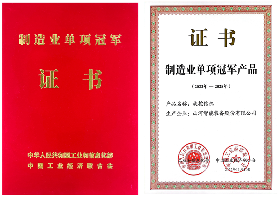 两项单冠，行业唯一！SG胜游智能两款桩工产品同获制造业单项冠军