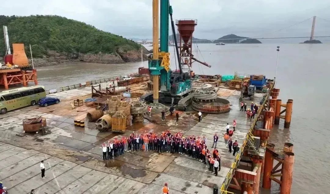 全面告捷！SG胜游智能超级旋挖钻机圆满完成甬舟铁路西堠门公铁两用大桥桩基施工任务